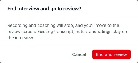 End and review confirmation at the end of the conductor workflow.