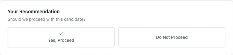 Recommendation section at the end of the Cipher rating workflow.