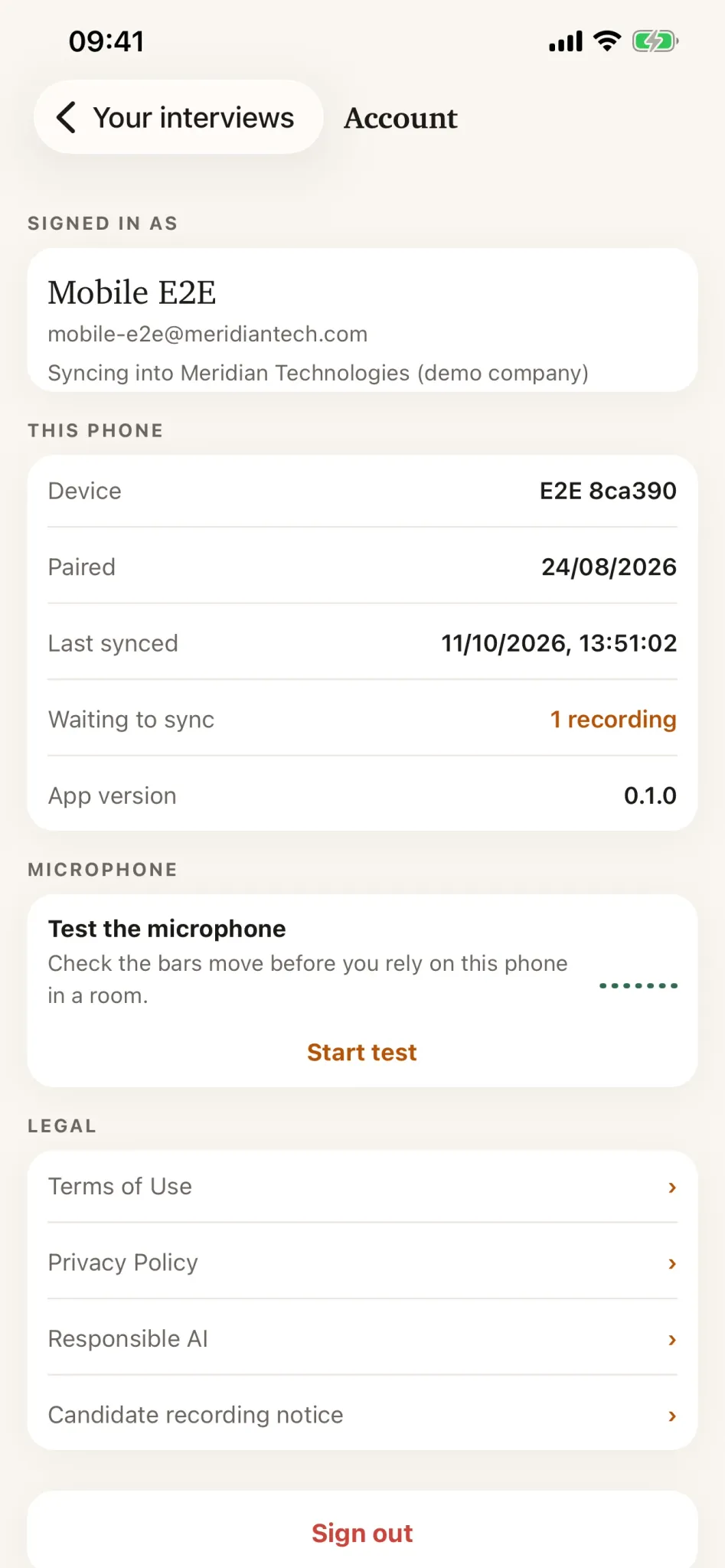 Mobile recording waiting safely for upload.
